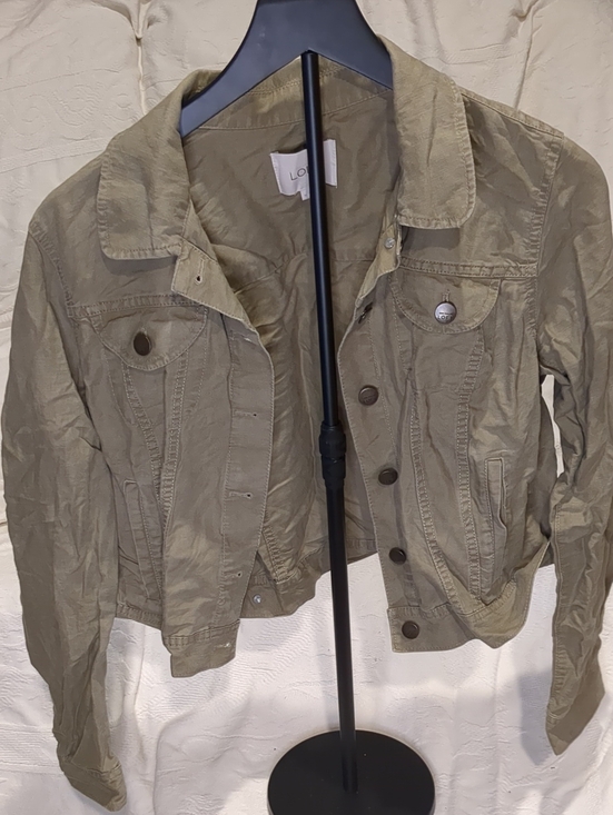 LOFT Jackets & Blazers - Ann Taylor LOFT Olive Green Button-Front Jean Jacket